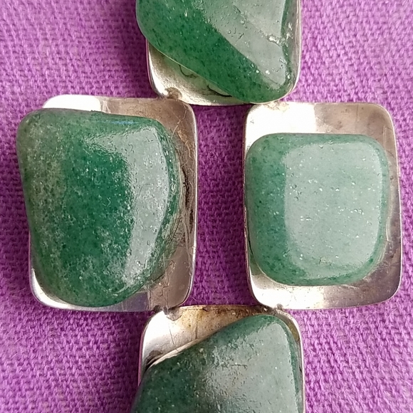 VINTAGE STERLING JADE BROOCH/PENDANT - Picture 7 of 8